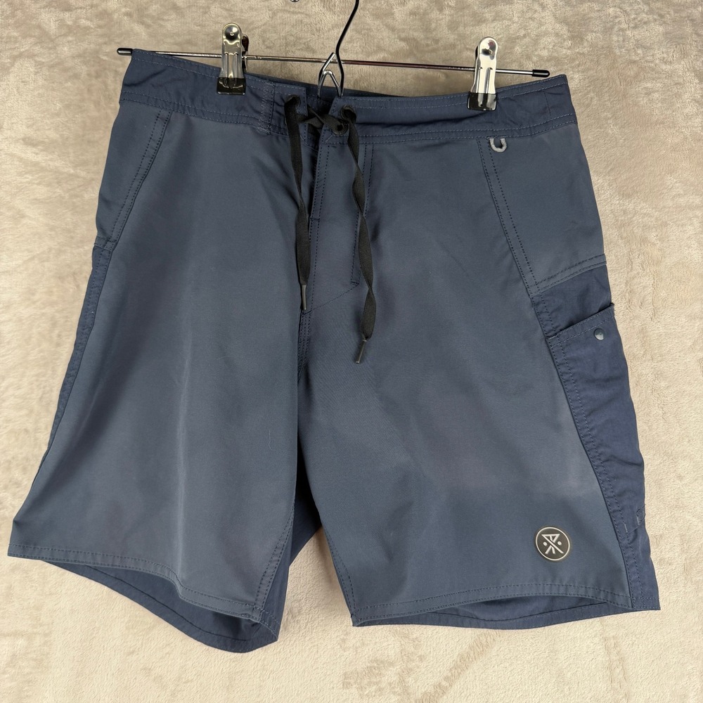Roark The Boatman Mens Navy Blue Cordura Board Shorts Size‎ 28 Surf Utility